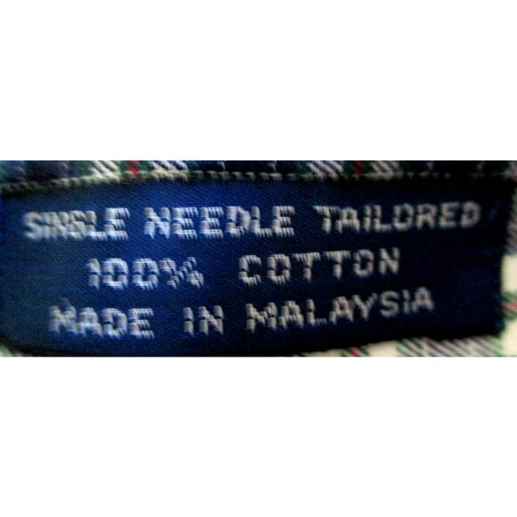 Varsity Club Men's Blue Plaid Print Long Sleeve Button Front Shirt Size 17 - Picture 8 of 8